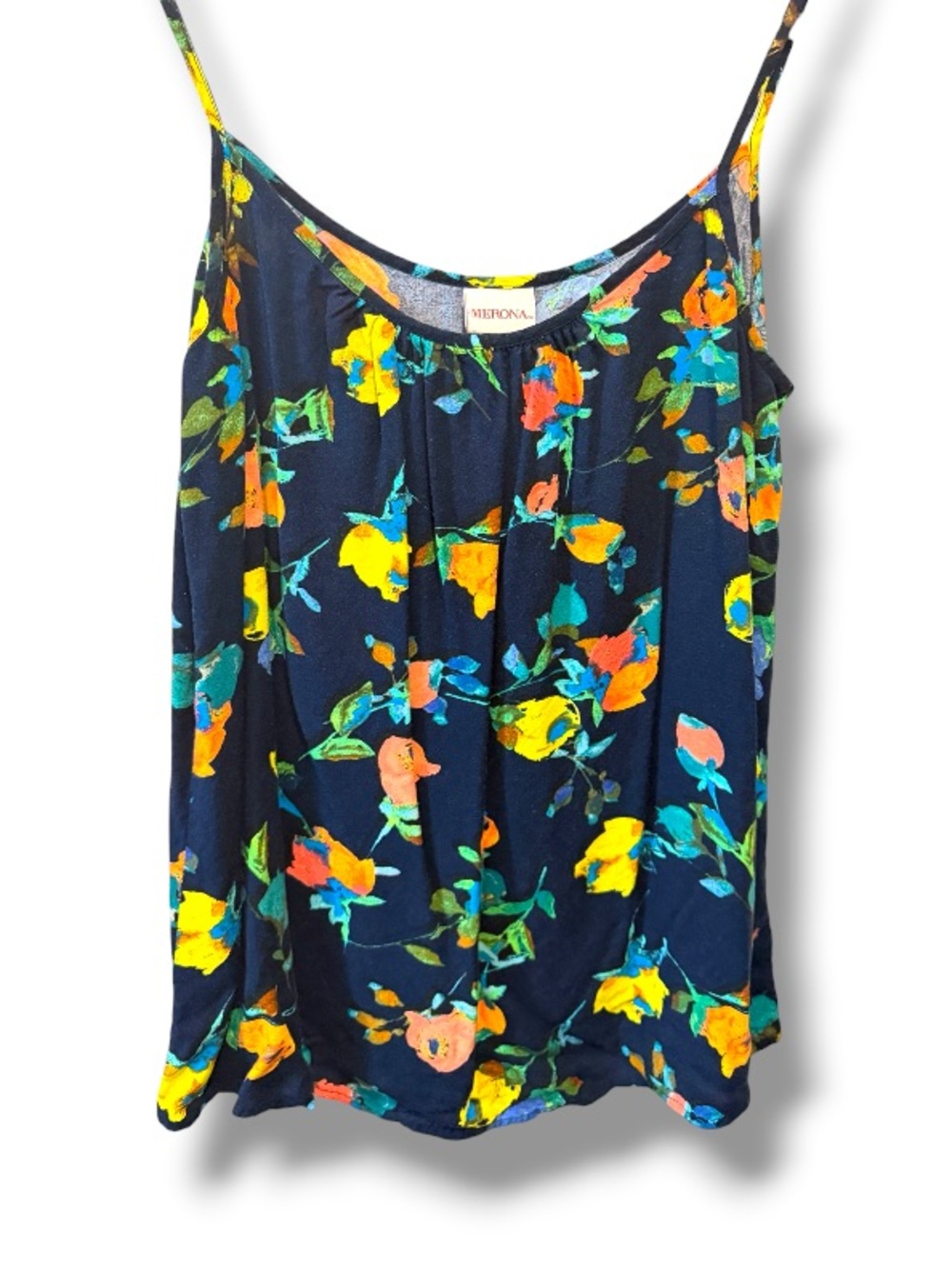 Merona Women’s Navy Floral Spaghetti-Strap Camisole with Bright Blooms